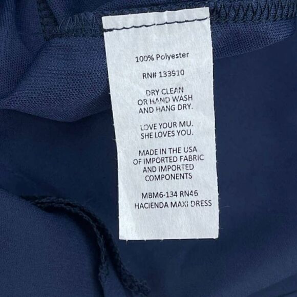 Show Me Your Mumu Hacienda Off The Shoulder Maxi Dress Rich Navy Crisp Size XXS - Picture 13 of 16